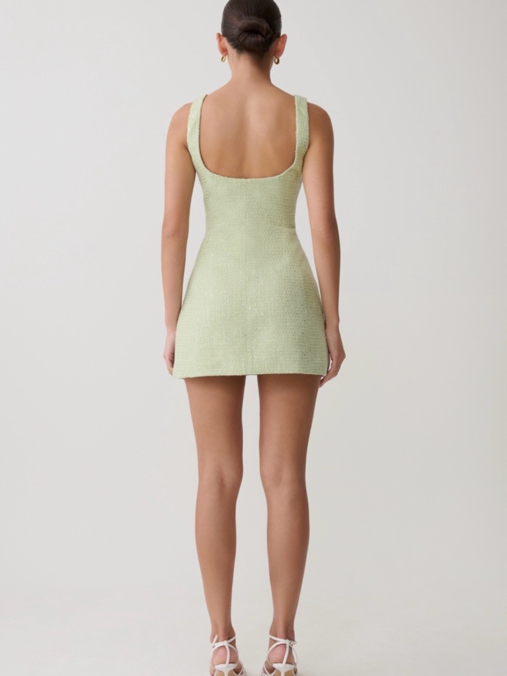 Meshki Pastel Green Scoop Neck Mini Dress - Picture 2 of 3